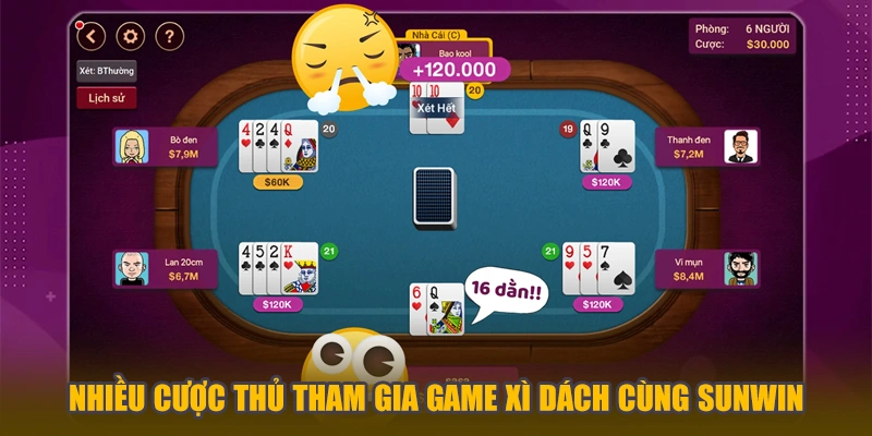 Nhiều cược thủ tham gia game Xì Dách cùng Sunwin