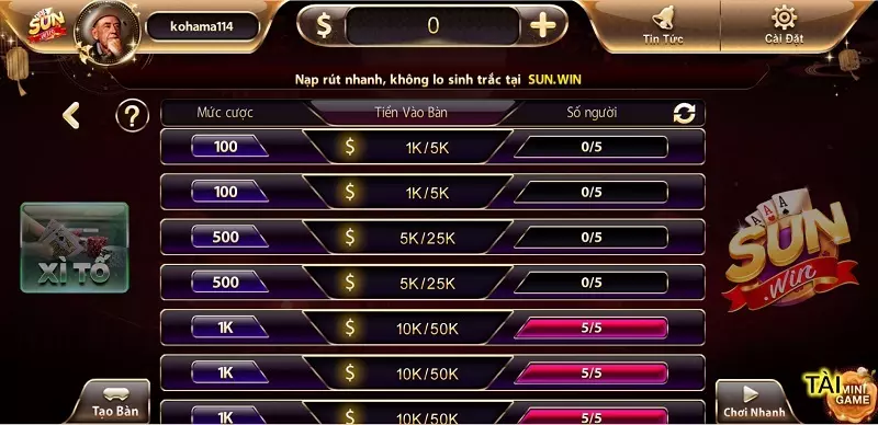 Luật chơi xì tố